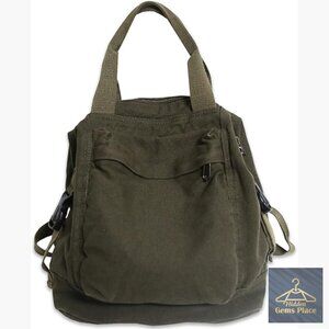 Mini Canvas Backpack Purse Water-Resistant Adjustable Strap Travel Essential